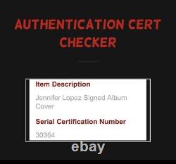 Jennifer Lopez'J. Lo' Authentic Signed Autographed Vinyl LP Record EAC COA