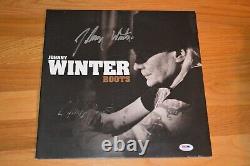 Johnny Winter Twice Signed Roots Autographed Vinyl LP Cover with PSA COA