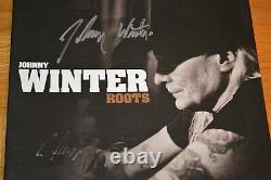 Johnny Winter Twice Signed Roots Autographed Vinyl LP Cover with PSA COA