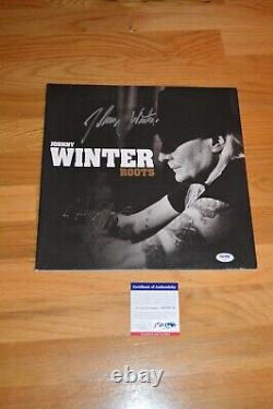 Johnny Winter Twice Signed Roots Autographed Vinyl LP Cover with PSA COA