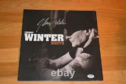 Johnny Winter Twice Signed Roots Autographed Vinyl LP Cover with PSA COA