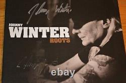 Johnny Winter Twice Signed Roots Autographed Vinyl LP Cover with PSA COA