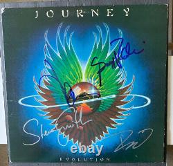 Journey Band Signed Evolution Vinyl Album Cover X4 Schon Autographed Lp Record