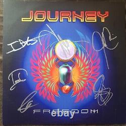 Journey Freedom LP Album with Signed Art Card by Complete Band Autographed COA