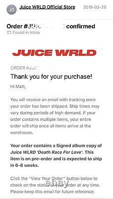 Juice wrld death race for love vinyl Record Signed Autograph 999 Juicewrld Used