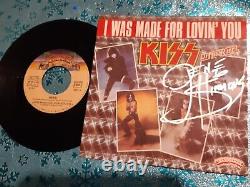 KISS Autograph Gene Simmons VINYL 7' I WAS MADE FOR LOVIN' YOU signed live tour
