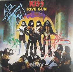 KISS Signed Album Simmons Ace Frehley Criss P Stanley Autographed Vinyl Love Gun