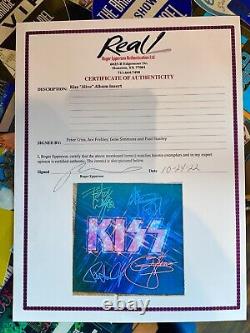 KISS autographed KISS ALIVE album LP vinyl insert booklet REAL Epperson LOA