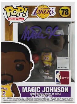 Lakers Magic Johnson Signed NBA HWC #78 Funko Pop Vinyl Figure with Purple Sig BAS