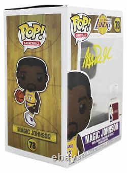 Lakers Magic Johnson Signed NBA HWC #78 Funko Pop Vinyl Figure with Yellow Sig BAS