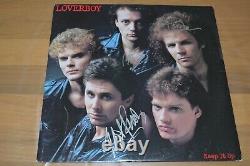 Loverboy Entire Band Autographed Vinyl LP Keep It Up James Spence COA