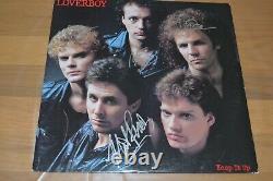 Loverboy Entire Band Autographed Vinyl LP Keep It Up James Spence COA