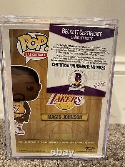 MAGIC JOHNSON Signed/Autograph Funko POP NBA HWC 78 HOF Beckett COA WHITE INK