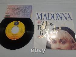 Madonna Autograph 45t Vinyl WHO's THAT GIRL Signed Live Ticket Concert 2008 SDF