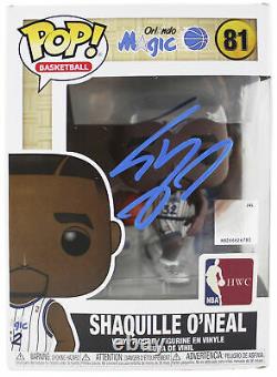 Magic Shaquille O'Neal Signed NBA HWC Funko Pop Vinyl Figure with Blue Sig BAS