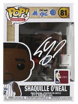 Magic Shaquille O'Neal Signed NBA HWC Funko Pop Vinyl Figure with White Sig BAS