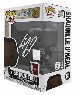Magic Shaquille O'Neal Signed NBA HWC Funko Pop Vinyl Figure with White Sig BAS