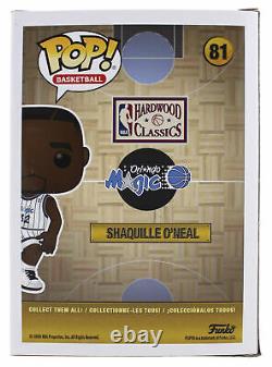 Magic Shaquille O'Neal Signed NBA HWC Funko Pop Vinyl Figure with White Sig BAS