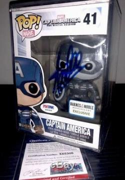Marvel Comics Funko Pop Exclusive Captain America-signed By STAN LEE with COA