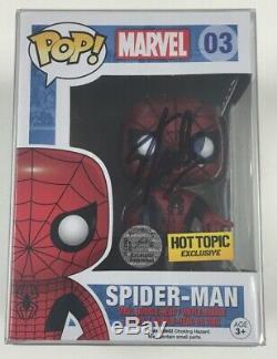 Marvel Spiderman Funko Pop #03 Hot Topic Exclusive Signed by Stan Lee withCOA