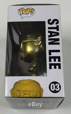 Marvel Stan Lee Gold Funko Pop #03 NYCC Exclusive Signed by Stan Lee withCOA