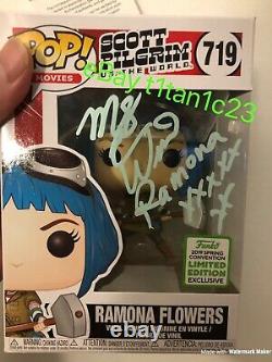 Mary Elizabeth Winstead Signed Ramona Flowers Funko Pop 719 Beckett Bas Coa Auto