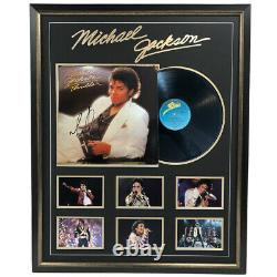 Michael Jackson Hand Signed Framed Thriller Vinyl Album Record Certificate