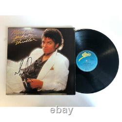 Michael Jackson Hand Signed Framed Thriller Vinyl Album Record Certificate