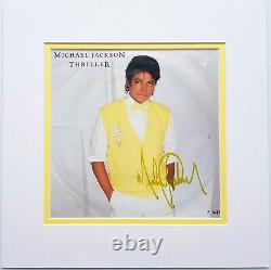 Michael Jackson signed UK Thriller EP single 7 autographed MJ double matted