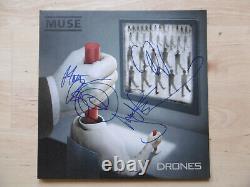 Muse Band full signed LP-Cover Drones Vinyl autographs