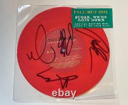 NEW Fall Out Boy Sugar We're Going Down red 7 Vinyl SIGNED AUTOGRAPHED 2006