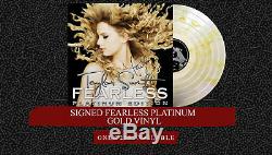 New Taylor Swift Signed LP Fearless Platinum Edition Gold Vinyl Record Store Day