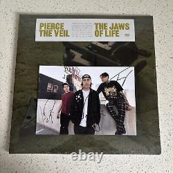 Pierce the Veil SIGNED/Autographed Art Card THE JAWS OF LIFE CLEAR Vinyl Limited