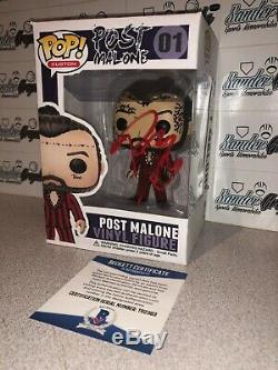 Post Malone Posty Custom 1/1 Signed Autographed Funko Pop Beckett Bas Coa