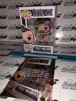 Post Malone Posty Custom 1/1 Signed Autographed Funko Pop Vinyl Figure-photo Coa