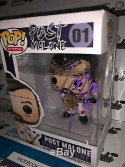 Post Malone Posty Custom 1/1 Signed Autographed Funko Pop Vinyl Figure-photo Coa