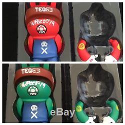 Quiccs Super TEQ Bros Mario & Luigi TEQ63 6 Vinyl Figure Martian Toy Signed Set