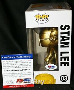 RARE Stan Lee Gold #03 Signed Collectibles. Com Exclusive Funko Pop PSA JSA