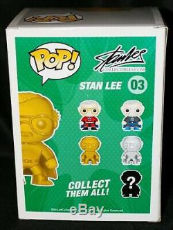 RARE Stan Lee Gold #03 Signed Collectibles. Com Exclusive Funko Pop PSA JSA