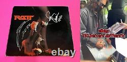 RATT x2 STEPHEN PEARCY JUAN CROUCIER SIGNED AUTOGRAPHED VINYL LP EXACT PROOF