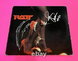 RATT x2 STEPHEN PEARCY JUAN CROUCIER SIGNED AUTOGRAPHED VINYL LP EXACT PROOF