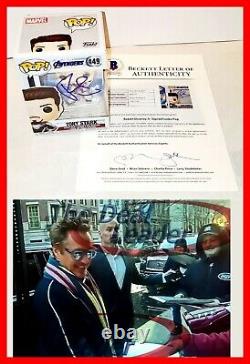 ROBERT DOWNEY JR Signed Autographed Tony Stark Iron man Funko Pop Beckett PSA