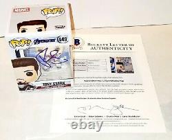 ROBERT DOWNEY JR Signed Autographed Tony Stark Iron man Funko Pop Beckett PSA