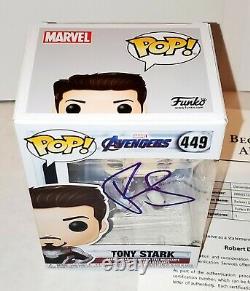 ROBERT DOWNEY JR Signed Autographed Tony Stark Iron man Funko Pop Beckett PSA