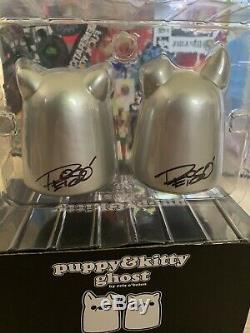 SIGNED BIMTOY TINY GHOST PUPPY KITTY SILVER Set Limited Edition NYCC 2018