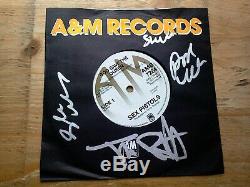 SIGNED Sex Pistols God Save The Queen EX 7 Vinyl Record AMS 7284 Reissue