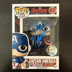 STAN LEE Signed FUNKO POP Captain America Avengers 2 Autographed BAS Beckett COA