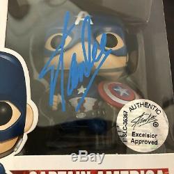 STAN LEE Signed FUNKO POP Captain America Avengers 2 Autographed BAS Beckett COA