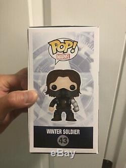 Sebastian Stan Signed Unmasked Winter Soldier Funko Pop 43 Bas Coa Auto