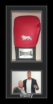 Signed boxing glove display case with photo Black Frame